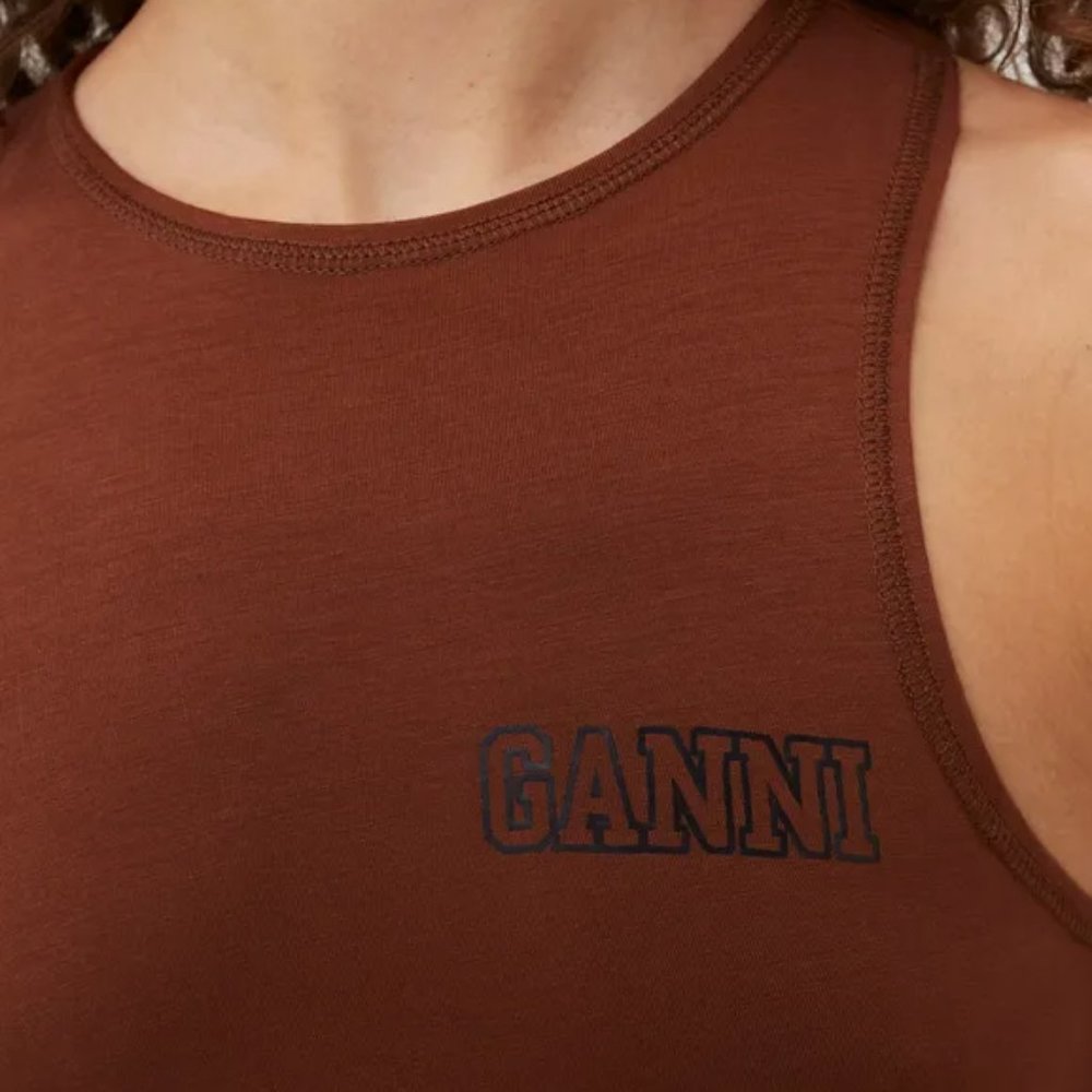 GANNI MIDI DRESS WITH RACERBACK - Picture 2 of 4